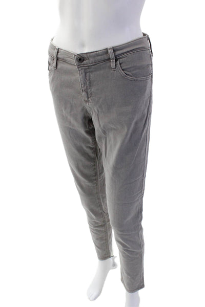Adriano Goldschmied Women Ankle Cropped Pants Gray Button Size 31
