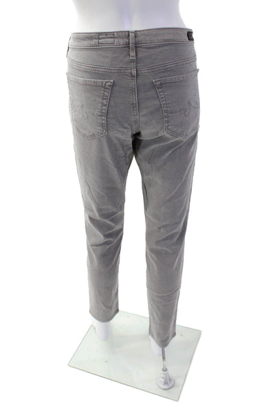 Adriano Goldschmied Women Ankle Cropped Pants Gray Button Size 31