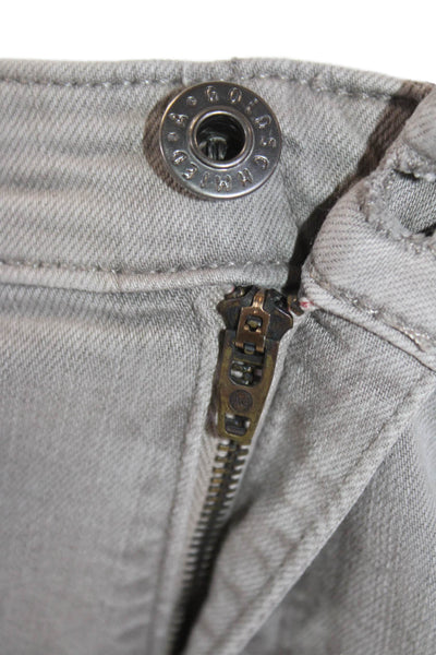 Adriano Goldschmied Women Ankle Cropped Pants Gray Button Size 31