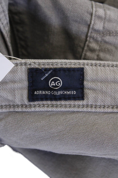 Adriano Goldschmied Women Ankle Cropped Pants Gray Button Size 31