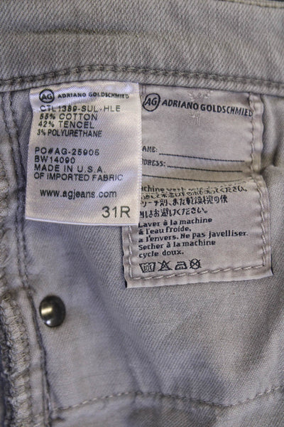 Adriano Goldschmied Women Ankle Cropped Pants Gray Button Size 31