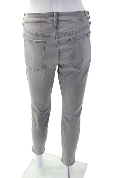7 For All Mankind Women Skinny Ankle Cropped Gray Jeans Size 31