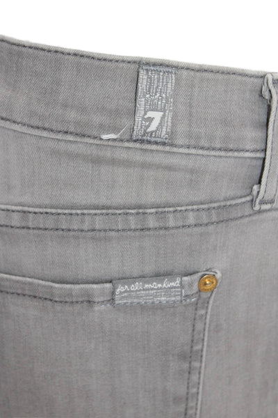 7 For All Mankind Women Skinny Ankle Cropped Gray Jeans Size 31
