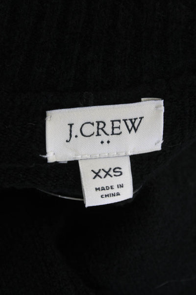 J Crew Women Pullover Sweater Black Turtleneck Size 2XS