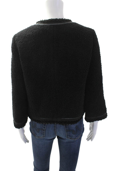 Brooks Brothers Women Black Wool Blend 3/4 Sleeve Jacket Size 6