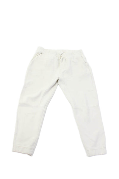 Designer Mens Joggers White Drawstring Cotton Blend Size L