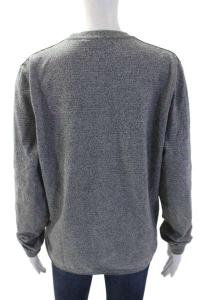 Theory Women Pullover Crew Neck Gray Nylon Long Sleeve Designer Size M