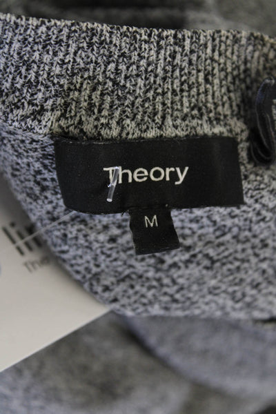 Theory Women Pullover Crew Neck Gray Nylon Long Sleeve Designer Size M