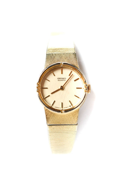 Seiko Womens Vintage Gold Tone Quartz Dress Watch 19mm