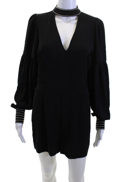 Parker Women Jumpsuit Black V-Neck Long Sleeve Polyester Size S