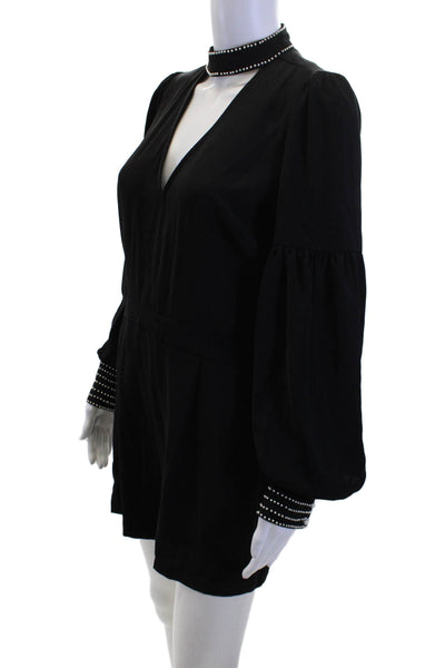 Parker Women Jumpsuit Black V-Neck Long Sleeve Polyester Size S