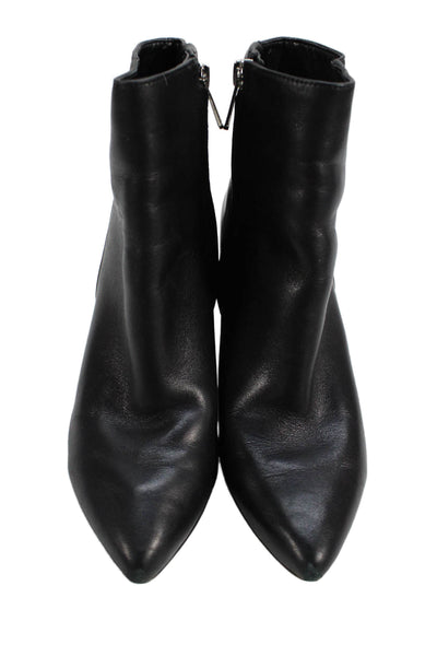 Sam Edelman Womens Leather Pointed Toe Block Heels Ankle Boots Black Size 5