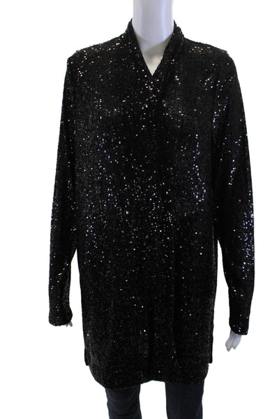 Karen Kane Women Tunic Black Mock Neck Long Sleeve Size L