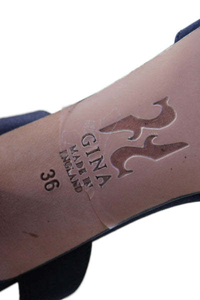 Gina Womens Stiletto Heel Satin Peep Toe Slingback Sandals Navy Blue Size 36