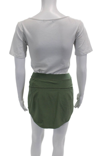 RLX Ralph Lauren Women Green Solid Polyester Blend Mini Skort Size S