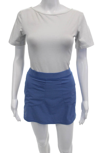 RLX Ralph Lauren Women Blue Mini Skort Nylon Blend Solid Size S