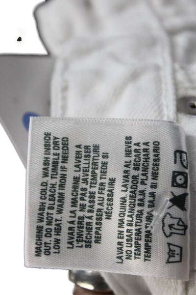 Sundry Unisex White Cotton-Spandex Beach Shorts Button Size 27