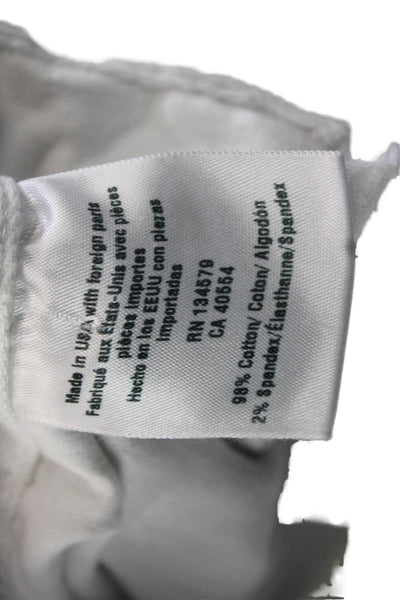 Sundry Unisex White Cotton-Spandex Beach Shorts Button Size 27
