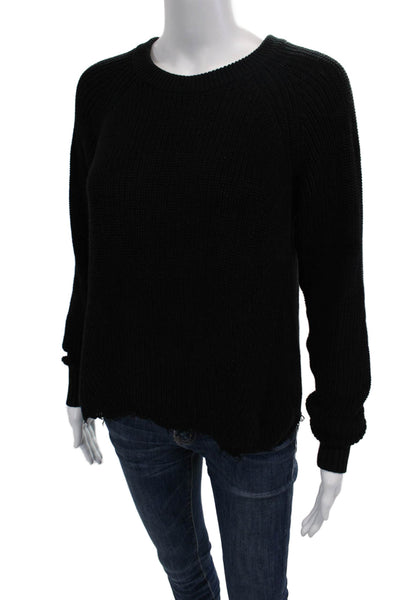 Cotton By Autumn Cashmere Women Black Crewneck Cotton Pullover Size M
