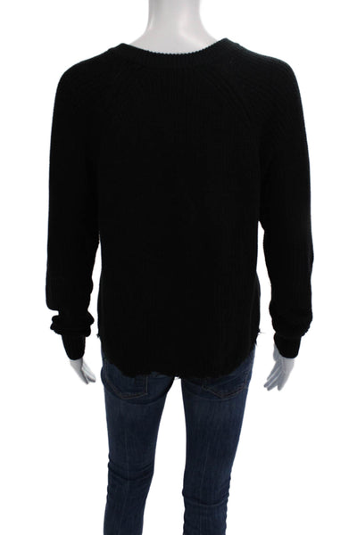 Cotton By Autumn Cashmere Women Black Crewneck Cotton Pullover Size M