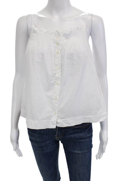 Lululemon Women White Cotton Sleeveless Crew Neck Basic Camisole Size 6