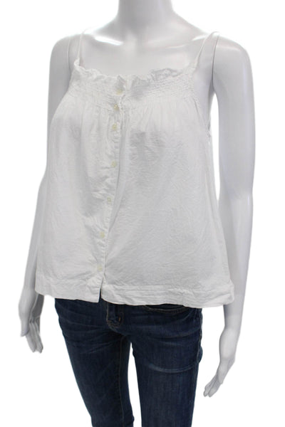 Lululemon Women White Cotton Sleeveless Crew Neck Basic Camisole Size 6