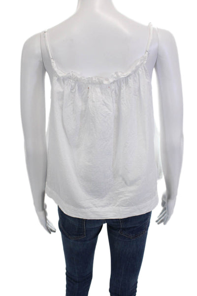 Lululemon Women White Cotton Sleeveless Crew Neck Basic Camisole Size 6