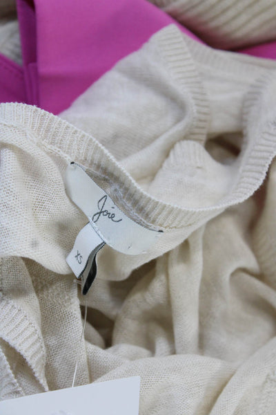 Joie Women Basic Sleeveless Tank Beige Cotton Round Neck Size XS