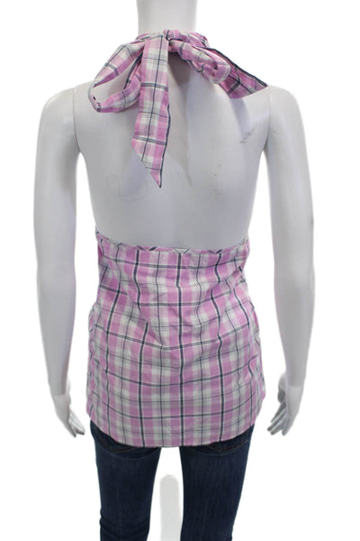 J Crew Womens Pink Plaid Cotton Sleeveless Tank Preppy Size M