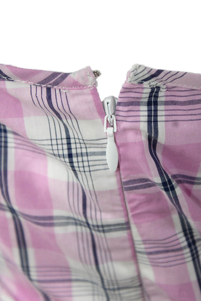 J Crew Womens Pink Plaid Cotton Sleeveless Tank Preppy Size M