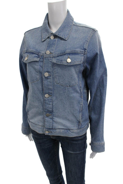 DL1961 Women Blue Collared Button Long Sleeve Jacket 90s Size M