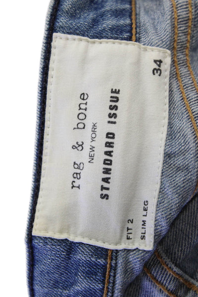 Rag & Bone Unisex Boyfriend Cropped Blue Jeans Size 34