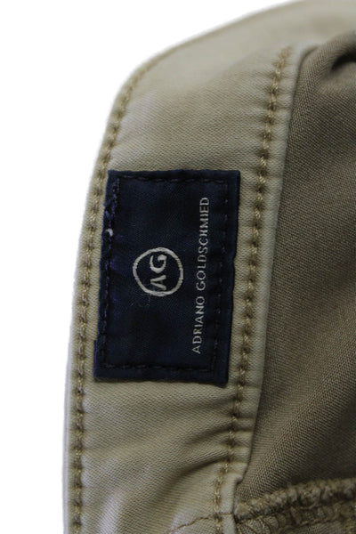 AG Adriano Goldschmied Women Cropped Ankle Khakis Pants Beige Size 28