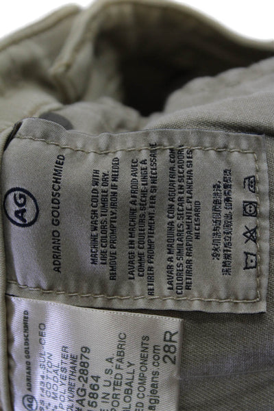 AG Adriano Goldschmied Women Cropped Ankle Khakis Pants Beige Size 28
