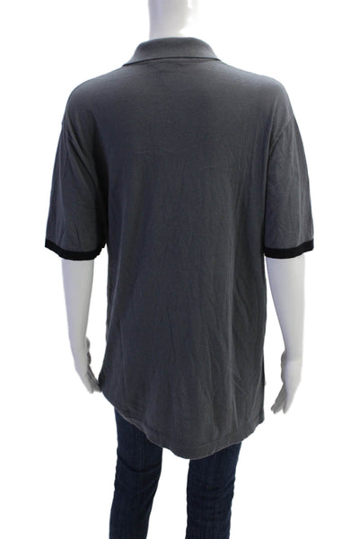 James Perse Mens Short Sleeve Collared Polo Dark Gray Cotton Size 4