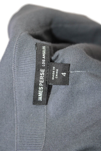 James Perse Mens Short Sleeve Collared Polo Dark Gray Cotton Size 4