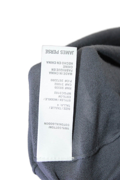 James Perse Mens Short Sleeve Collared Polo Dark Gray Cotton Size 4