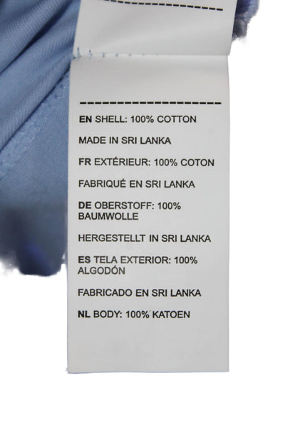 Untuckit Mens Cotton Short Sleeve Casual Collared Polo Shirt Blue Size L