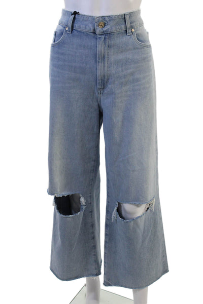 Paige Women Ankle Wide-Leg Jeans Light Blue High Rise Size 31