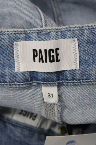 Paige Women Ankle Wide-Leg Jeans Light Blue High Rise Size 31