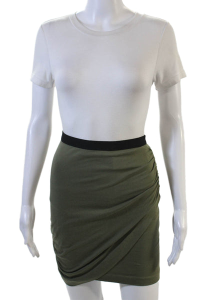 Theory Women Straight Pencil Wrap Skirt Green Mini Size 0P