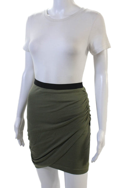 Theory Women Straight Pencil Wrap Skirt Green Mini Size 0P