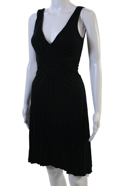 Banana Republic Women Tank Dress Black V-Neck Mid-Calf Rayon Size XS