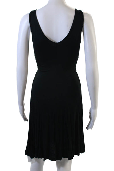 Banana Republic Women Tank Dress Black V-Neck Mid-Calf Rayon Size XS