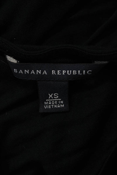 Banana Republic Women Tank Dress Black V-Neck Mid-Calf Rayon Size XS