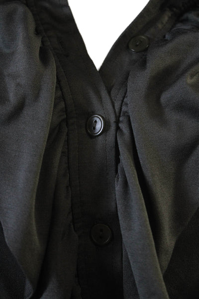 Banana Republic Women Silk Dark Gray V-Neck Sleeveless Shirt Dress Size XS