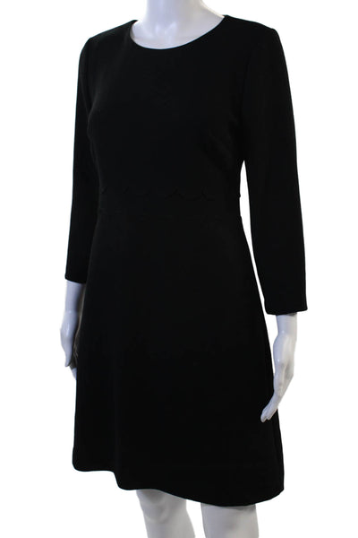 Banana Republic Women A-Line Black Midi Dress 3/4 Sleeve Size 2