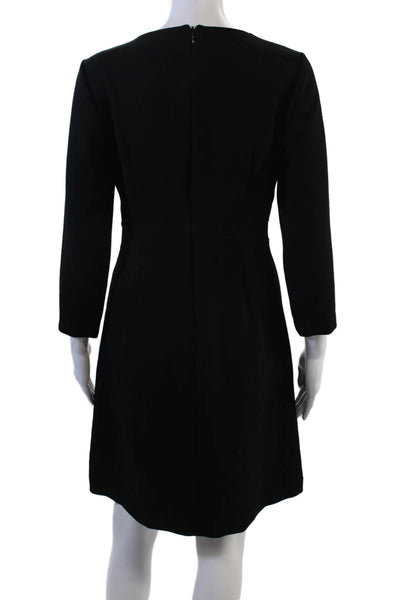 Banana Republic Women A-Line Black Midi Dress 3/4 Sleeve Size 2