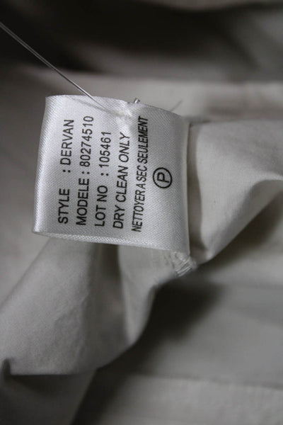 Theory Women Collared 100% Cotton Beige Button-Up Long Sleeve Solid Size 0P