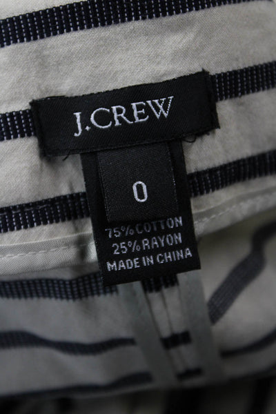 J Crew Women Striped Beige 3/4 Sleeve Blouse Nautical Round Neck Size 0